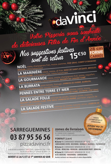 voir nos pizzas et tartines festives